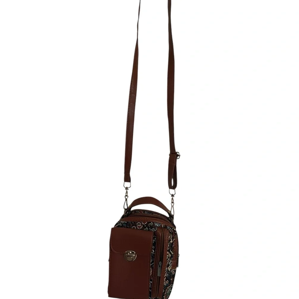 Brown Leather unisex crossbody Bag